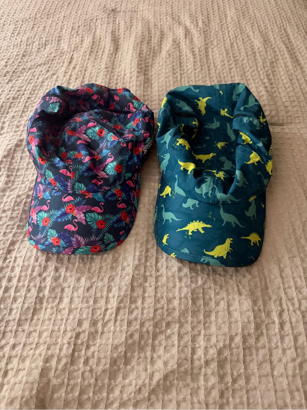 Sprints Running Hats Bundle – Flamingo Tropical + Dinosaur Print